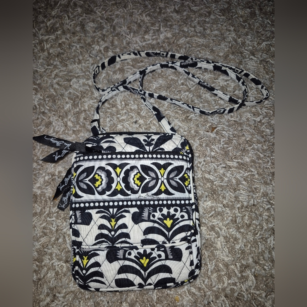 Vera Bradley Black and White Floral Crossbody Bag